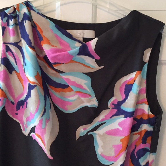 LOFT sleeveless dress with flower accents - Picture 2 of 3